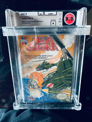 New NES Twin Cobra 1990 Factory Sealed WATA 8.0/A Graded Nintendo Game H-Seam