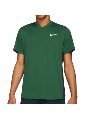 Мужская влагоотводящая рубашка NIKE Green Color Block с V-образным вырезом M