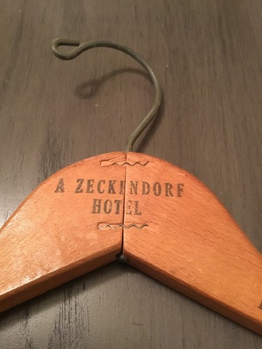 Vintage Wood Clothes Hanger Hotel Taft Zeckendorf Hotel New York City 44/STM
