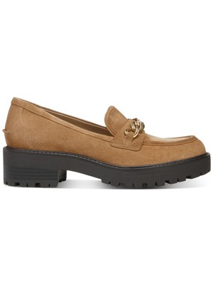 

SAM EDELMAN Женские коричневые кожаные лоферы без шнуровки с цепочкой Taelor Toe Block Heel, Коричневый, H8013L3