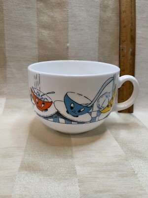 Playful Cartoon Bowl Cereal Dishes Coffee Cup Made In France Cute Silly