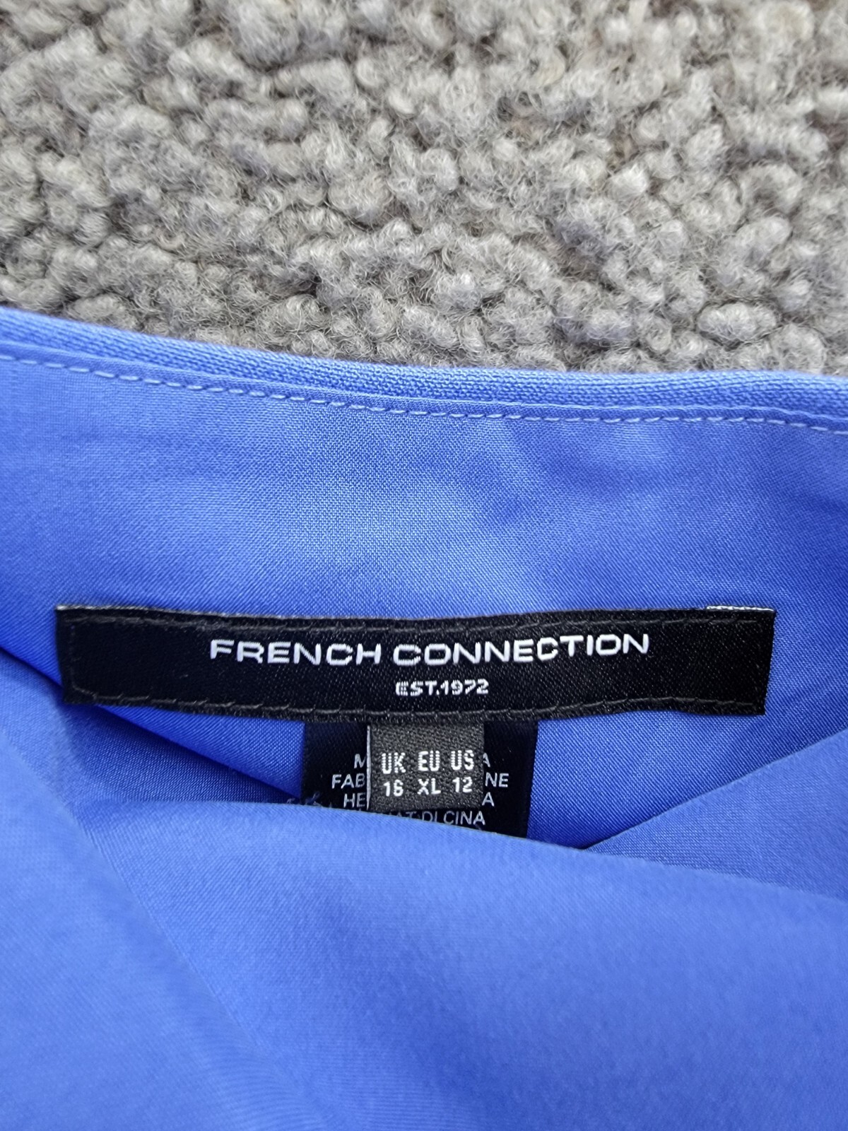 FRENCH CONNECTION Whisper Straight Mini Dress Women's 12 Baja Blue Zip Closure - Picture 8 of 13