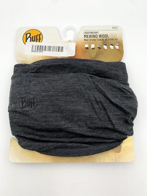 Buff Lightweight Merino Wool Headwear Neck Gaiter/Warmer Solid Gray - Adult NWT