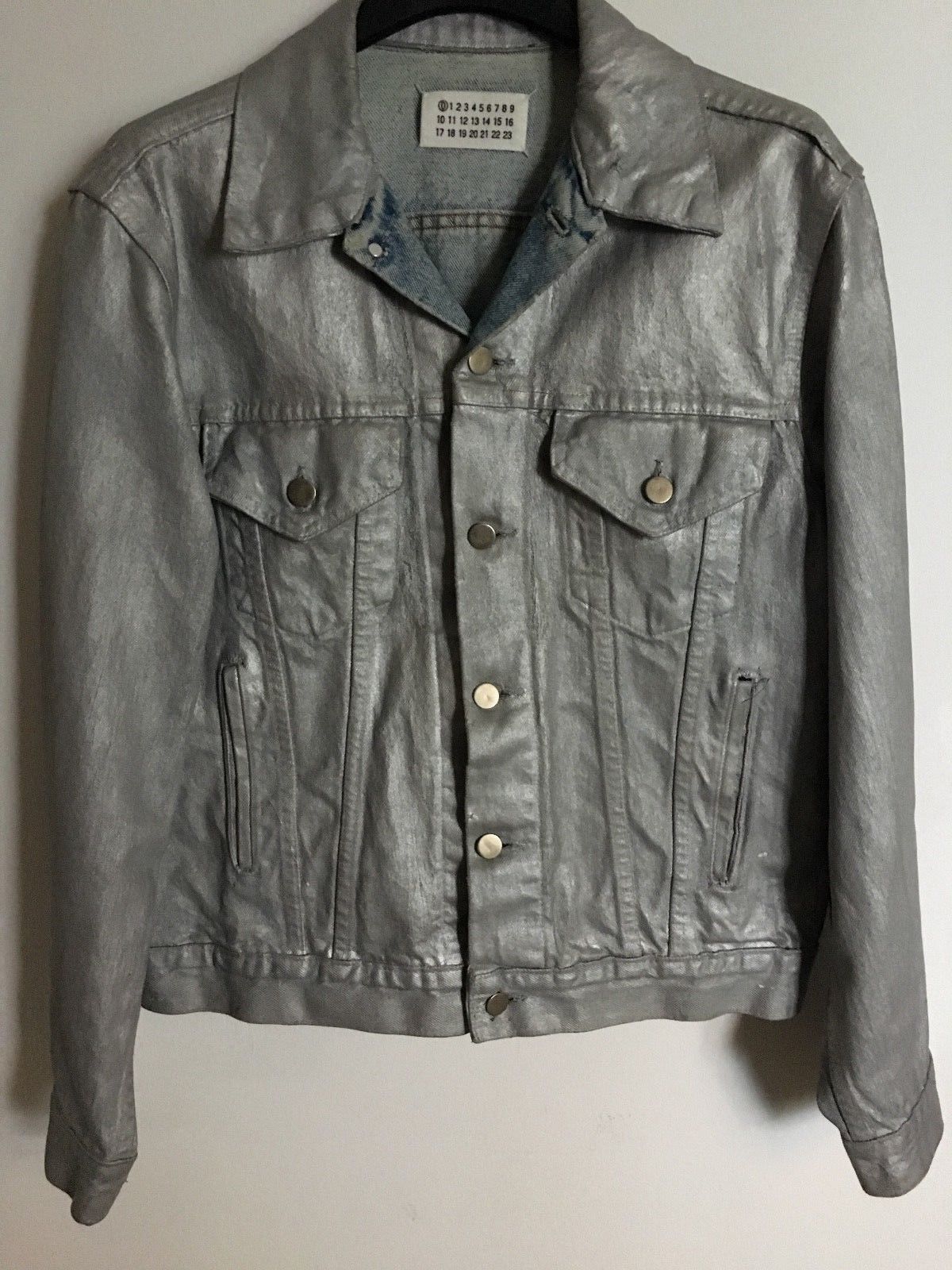 Maison Martin Margiela Artisanal Silver Painted Jeans Jacket Maison Martin Margiela Artisanal Silver Painted Jeans Jacket