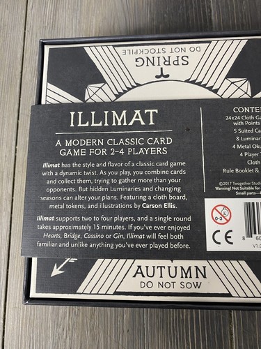 2017 The Decemberists Illimat Board Card Game by Keith Baker