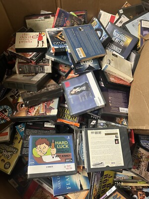 Audiobooks Lot Full 12x12x8 Box Audiobook CDs Books On Cd