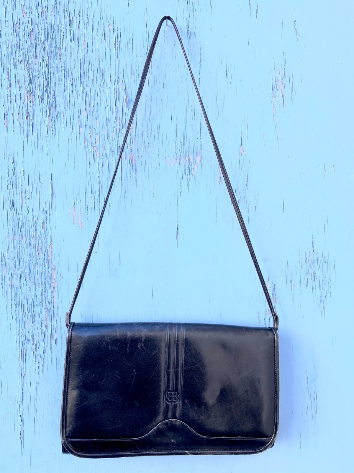 Vintage 80s BALENCIAGA Black Leather Small Flap Bag (11 Vintage 80s BALENCIAGA Black Leather Small Flap Bag (11