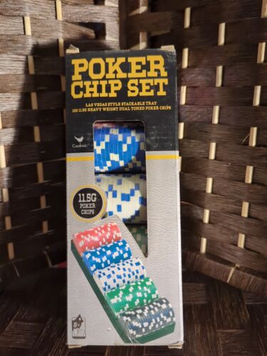 new 100 Poker Chip Set 11.5g Heavy Weight Dual Toned Las Vegas Style Tray