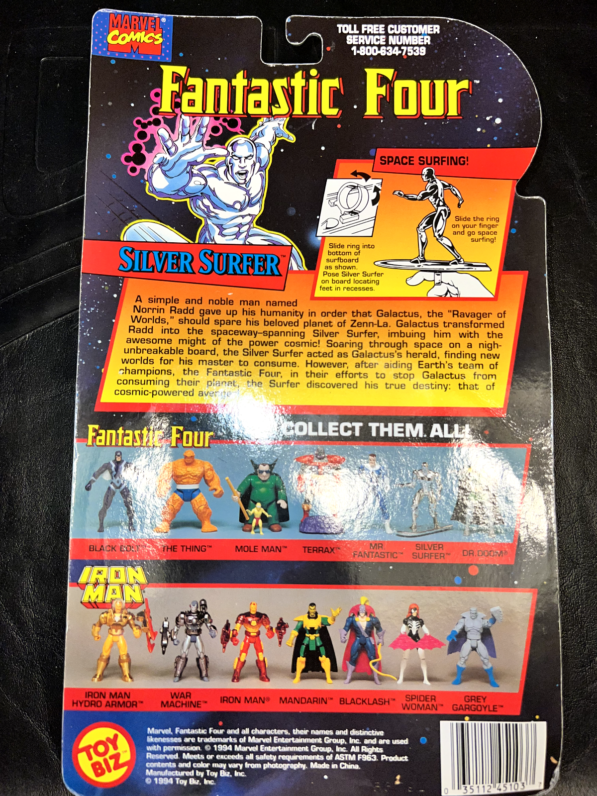 Toy Biz MARVEL Fantastic Four SILVER SURFER Action Figure 1994 Vintage New