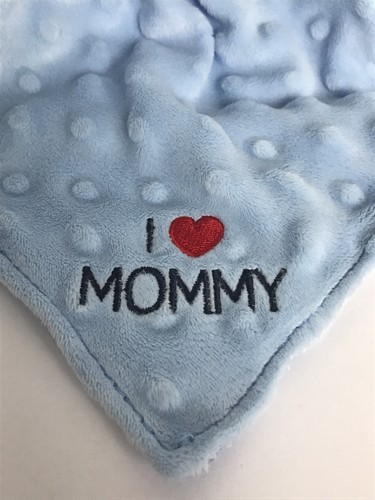 Carters Child Mine Puppy Dog I Love Mommy Blue Security Blanket Lovey ~Tag Wear