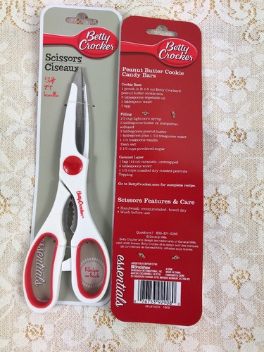 Lot Of 2 Betty Crocker Kitchen Scissors Shears Essentials Soft Grip Handle 8.5