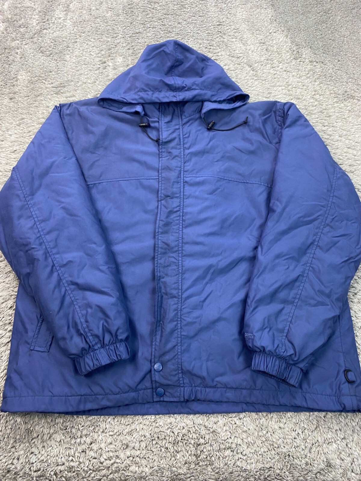 White Sierra Jacket Mens XL Blue Fleece Lined Hooded