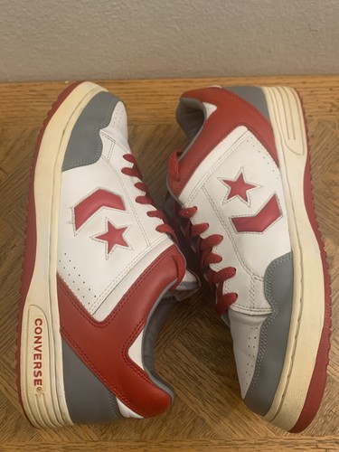 Vtg Converse Weapon Ox style# 1j597 White Gray Red Men's Sz