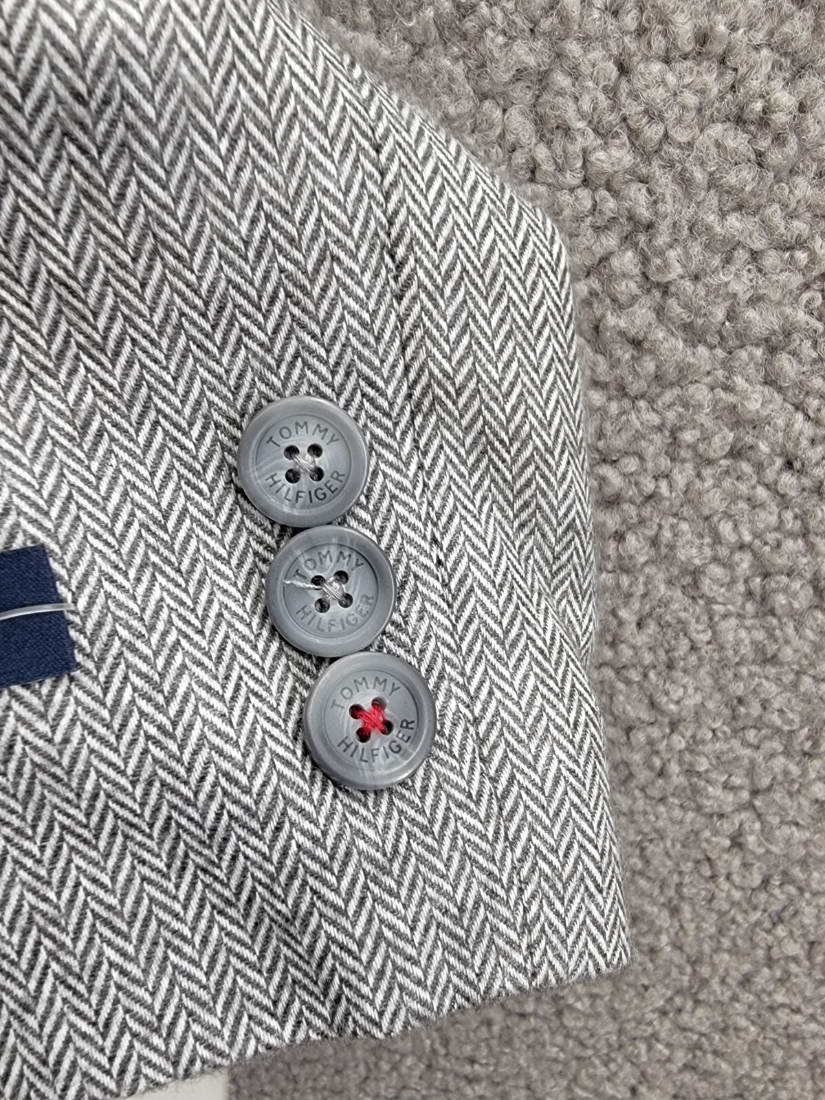 Tommy Hilfiger Brushed Herringbone Jacket Big Boys 18 Dark Gray Button Front L/S - Picture 11 of 19