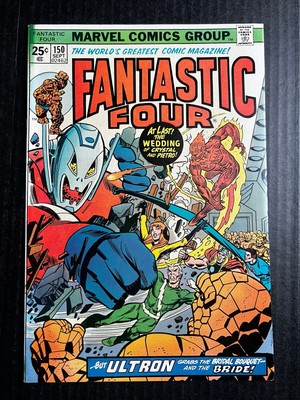 FANTASTIC FOUR #150 September 1974 Key Issue Wedding of Quicksilver Crystal