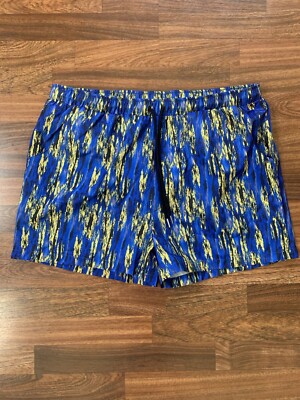 NWT IconSwim -Men s Power Trip Swim Shorts Sz XXXL Blue Yellow Trunks 