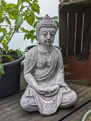STONE Art & More Buddha-Kopf Steinstatue, 50 Cm Hoch, Frostfester Steinguss, Antique-Finish – Für Garten, Terrasse Oder Innenraum