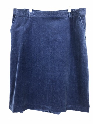 Women’s Blue Fine Wale Corduroy Pleated Skirt With Pockets Size 20W