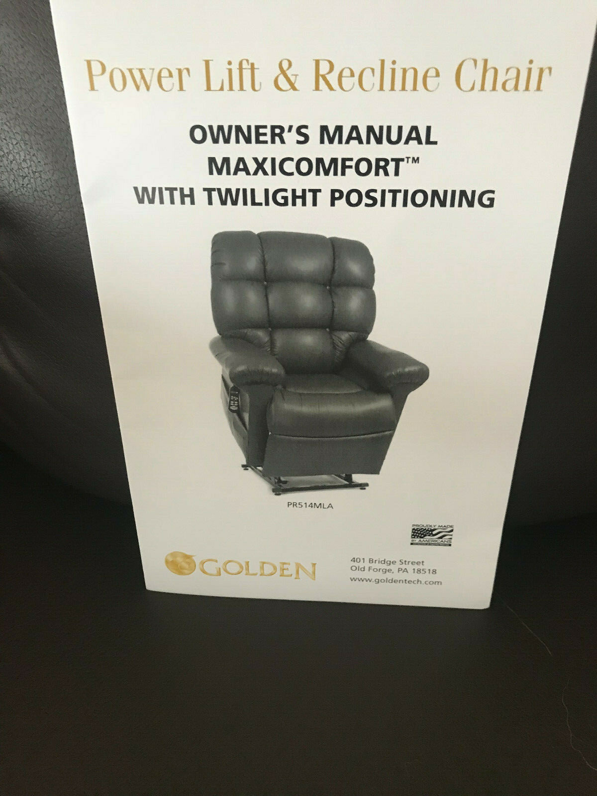 Golden MaxiComfort Twilight Leather Electric Recliner Power Lift Chair - $2400