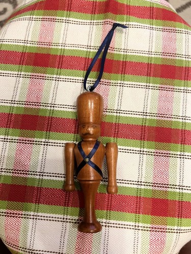 Vintage Christmas Hanging Decoration 1980s Wooden, Handmade, Rare from Grandmas