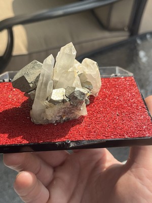 1960 s Pyrite on Quartz, Spruce Claims, King County, Washington, USA