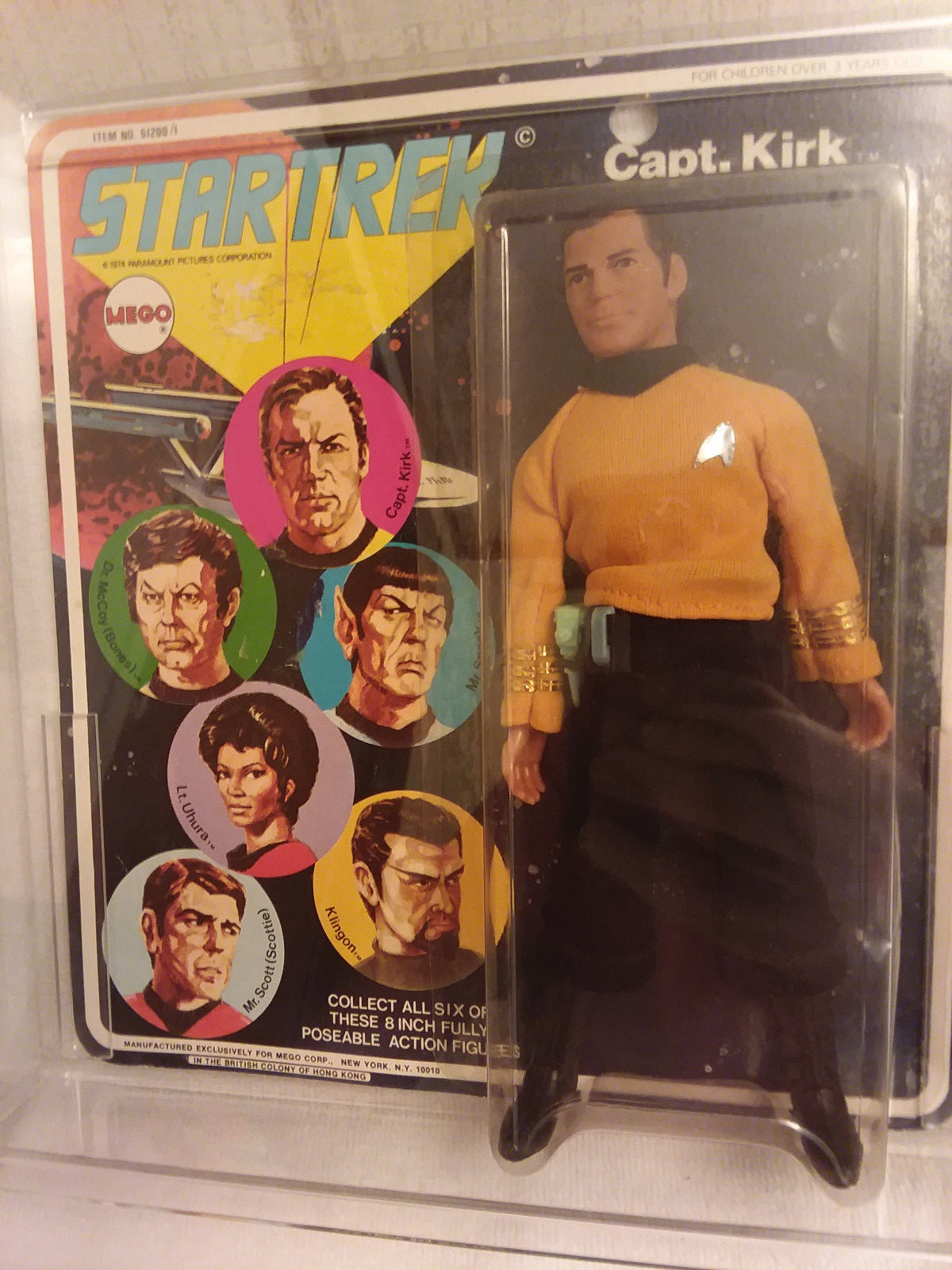 3) 1974 Vintage Mego Star Trek Doll Figure Lot Captain Kirk Spock Bones McCoy +