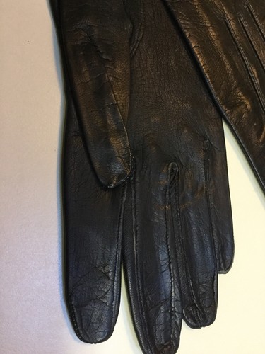 Vintage Ladies Gloves “BAMBERGERS” Washable Leather 7 1/2 ITALY