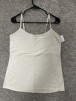 Lane Bryant Essential Cotton Cami Cream Top  Size 10/12