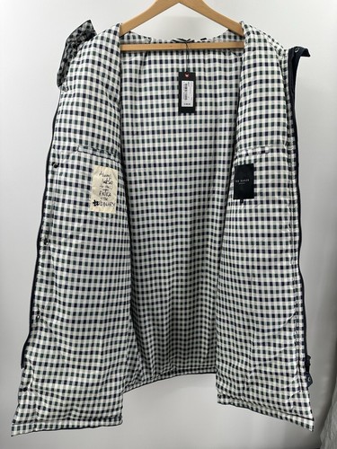 Pre-owned Ted Baker Ubley House Check Wadded Coat Size 6/2xl-usa $495 In Blue