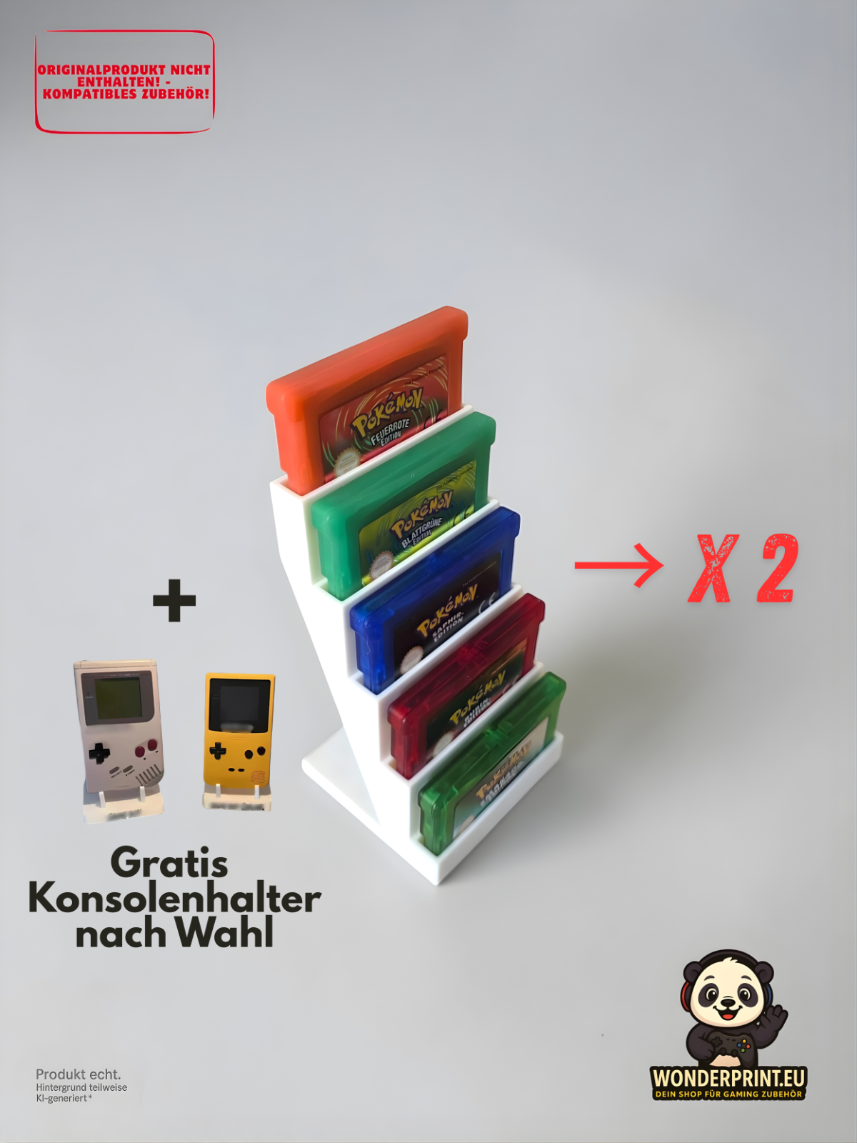 Spielehalter passend für Gameboy Spiele Ständer Aufsteller Display GB GBC GBA