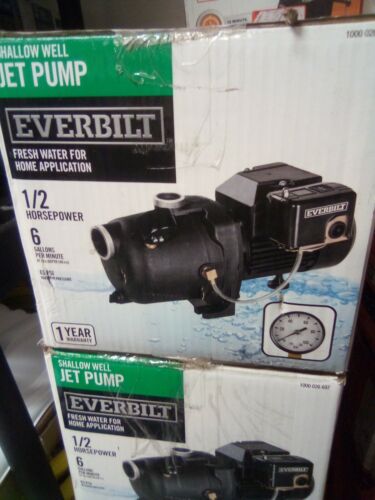 Everbit Jet Pump 25 ft shallow well  1/2 Horsepower 6 Gallon