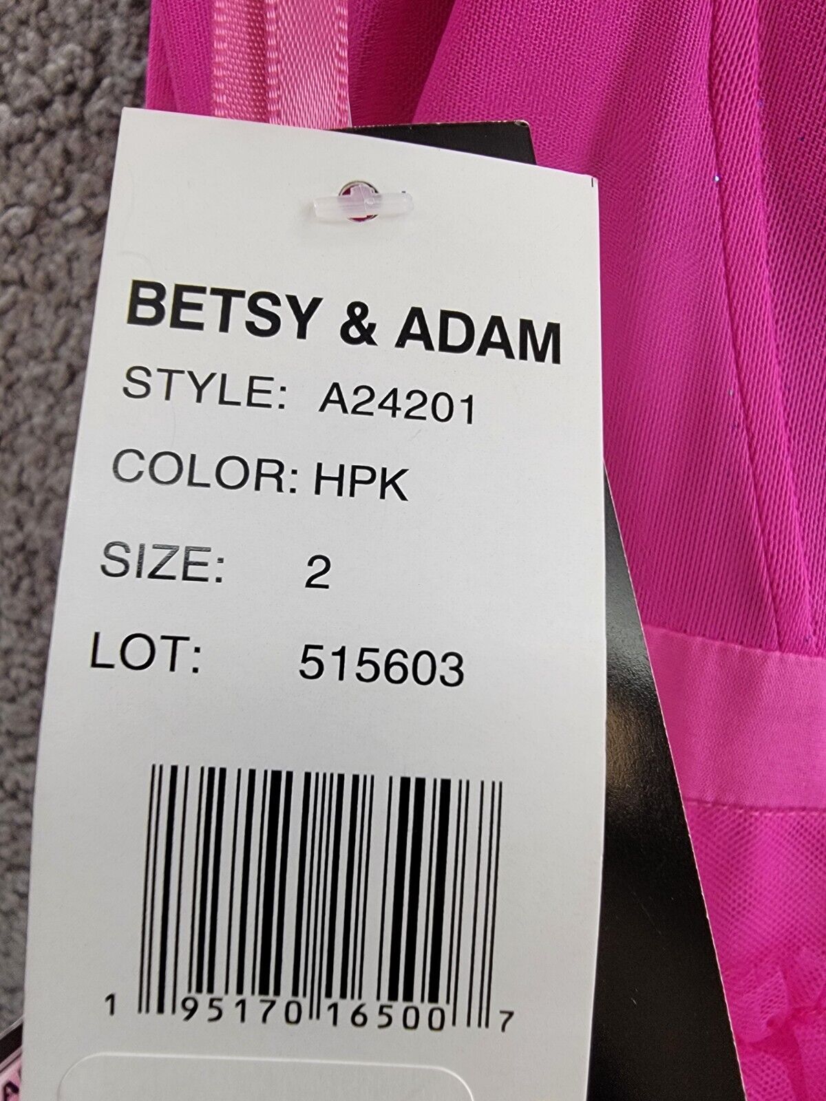 Betsy & Adam Mesh Corset Ball Gown Women's 2 Hot Pink Ruffled Back Zip Closure - Picture 15 of 15