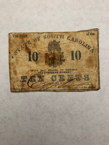 SET South Carolina of 5,10,15,25,50 & 75 Cents Notes Civil War Confederate Money