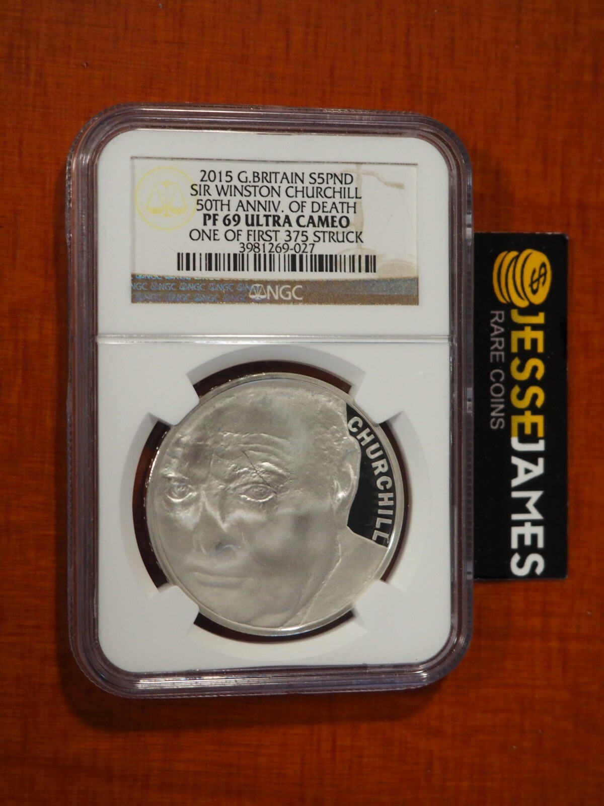 2015年 イギリス チャーチル逝去50周年 20ポンド 記念銀貨 2015 GREAT BRITAIN £5 POUND SILVER SIR WINSTON CHURCHILL NGC