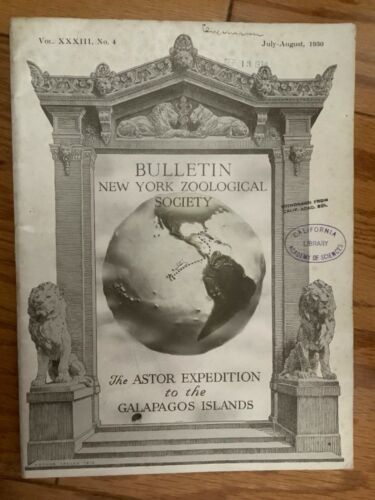 New York Zoological Society Bulletin July August 1930 Galapagos 