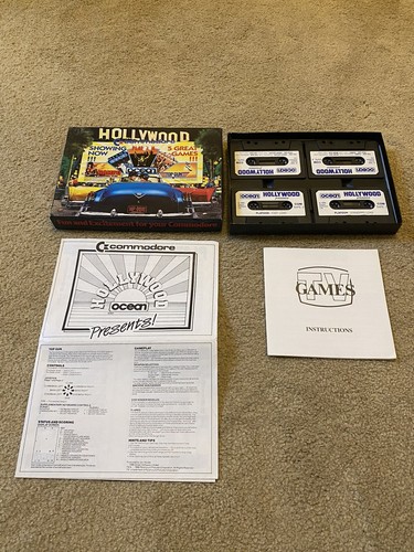 Commodore 64 Hollywood compilation game by Ocean Rare Fast