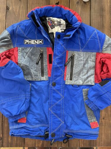 Phenix Sports Ski Jacket Mens Sz XL Blue Gray & Red hide Phenix Sports Ski Jacket Mens Sz XL Blue Gray & Red hide