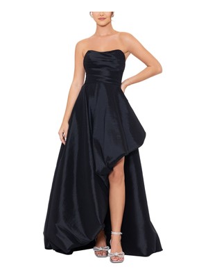 BLONDIE NITES Womens Black Boned Bodice Hem Lined Sleeveless Dress Juniors 15