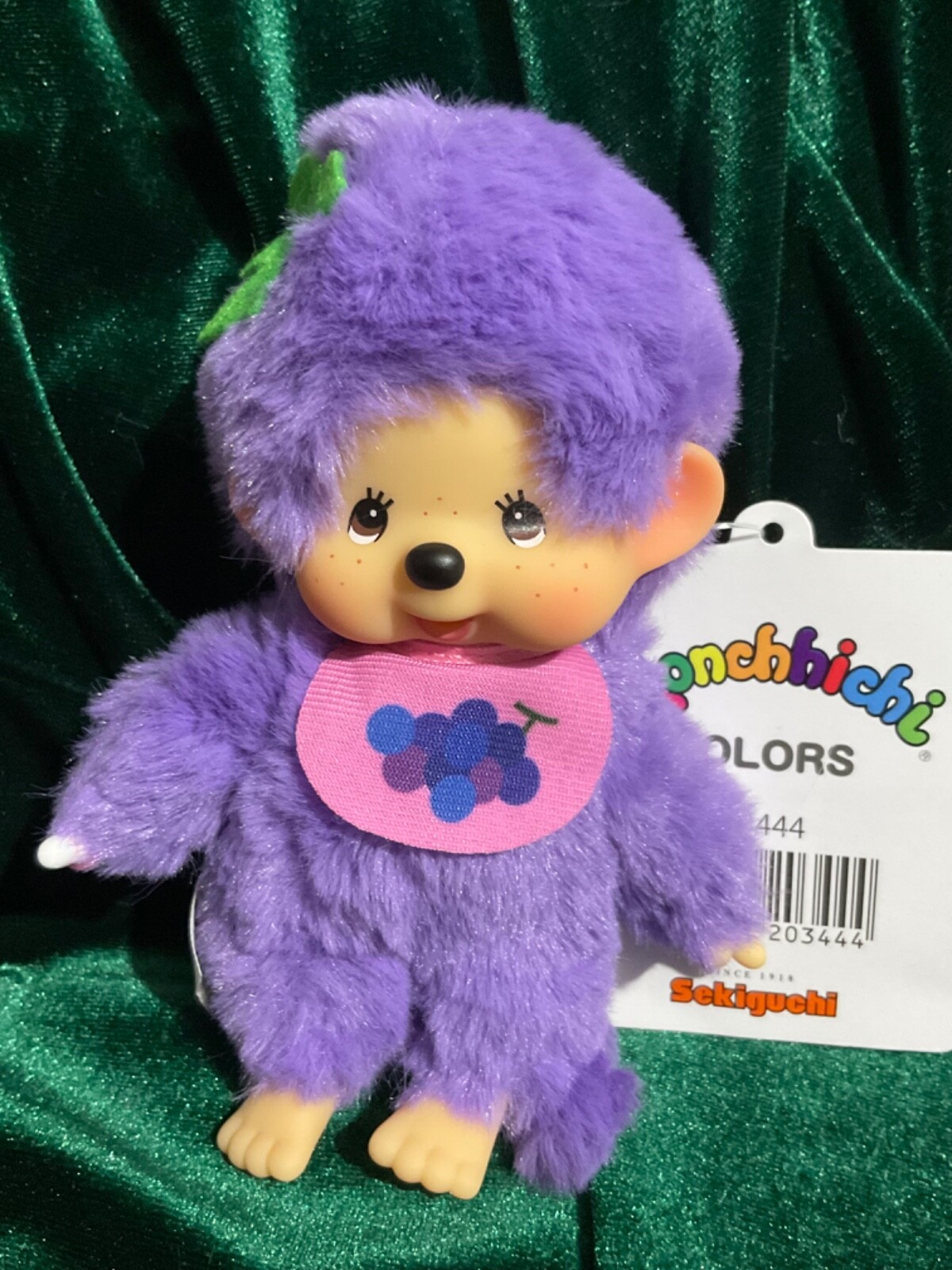 Monchhichi Mascot Sekiguchi GRAPE Fruit Colors 5 inch Plush Doll