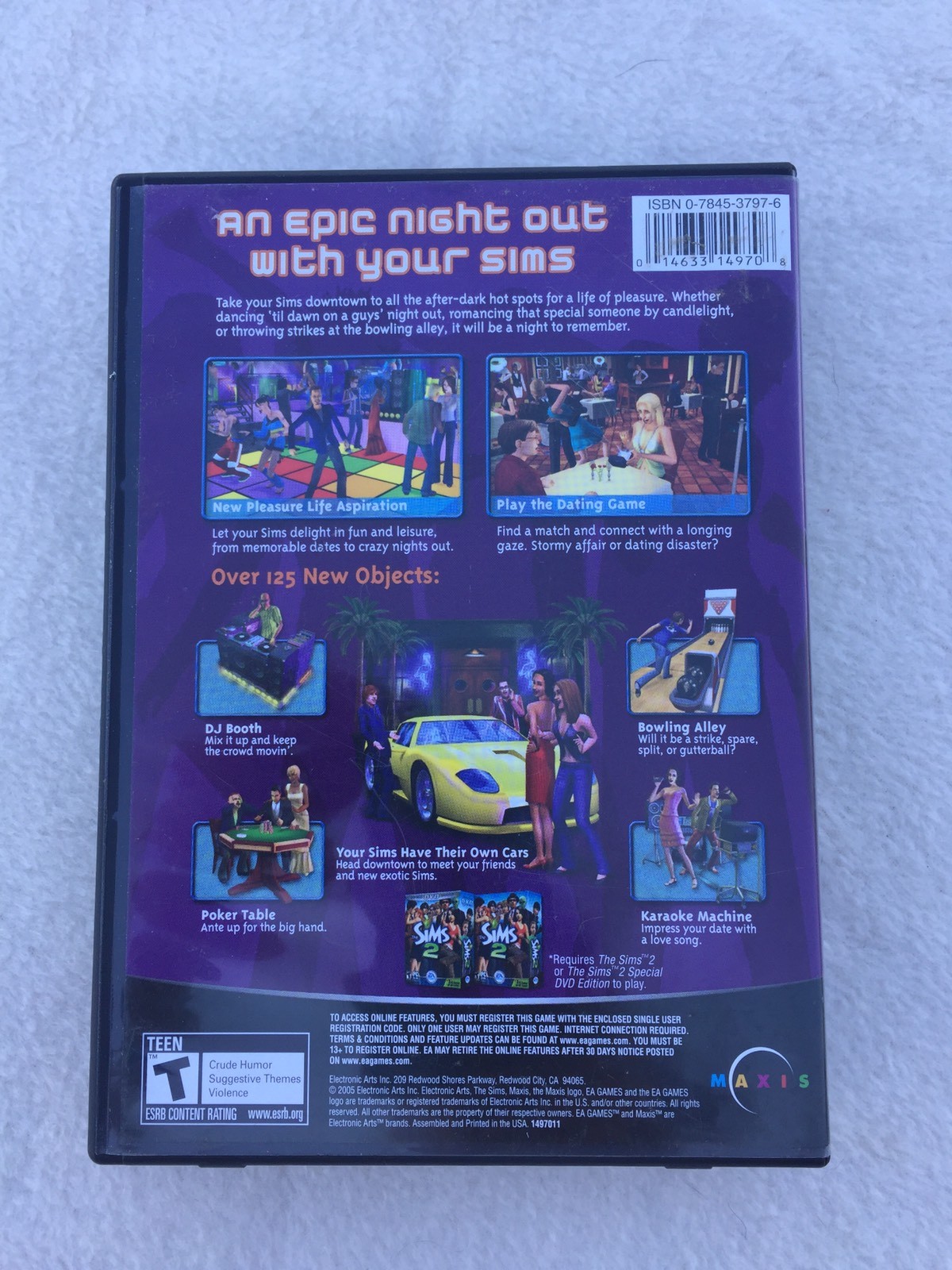 The Sims 2 Nightlife Night Life Expansion Pack 2 CD PC Video Game Rated T Teen