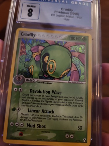 PSA CGC 8 Cradily - 3/92 - Holo Rare Mint Legend Maker PSA CGC 8 Cradily - 3/92 - Holo Rare Mint Legend Maker