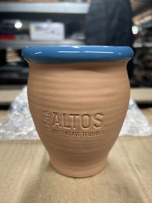 New Olmeca Altos 100% Agave Tequila Terra Cotta Pottery Cantaritos Cup Mug 4.5''