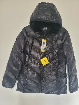 32 Degree Heat Black Puffa Coat New SMALL