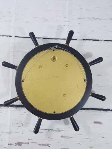 SCHATZ MARINER 8 Day Ships Wheel CLOCK Made in WEST GERMANY Brass Black No Key