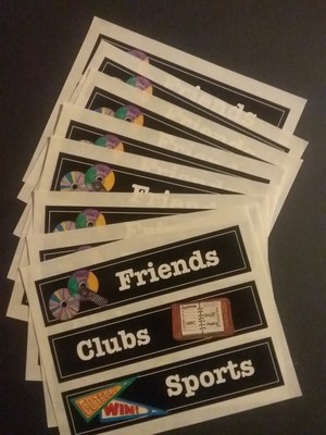 Creative Memories ~ Block Stickers ~ 4'' x 5'' ~ Friends - Clubs ~ Lot of Eight