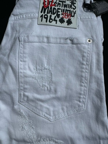 Pre-owned Dsquared2 Skater Style Jeans Crotch Slim Bottom /slim Jean White Size 48 Eu
