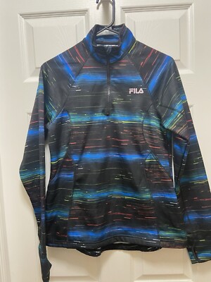 FILA Sport Running Jacket Womens Size Medium M Long Sleeve 1/4 Zip Sport