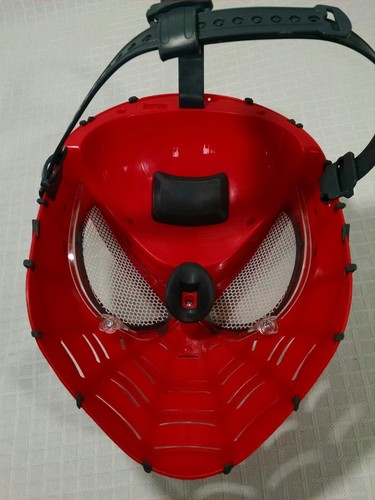 Spiderman mask heavy plastic with Red LEDs Adjustable Headstrap