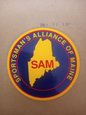 SAM  SPORTSMAN'S ALLIANCE OF  MAINE LIFE MEMBER  Sticker / Decal