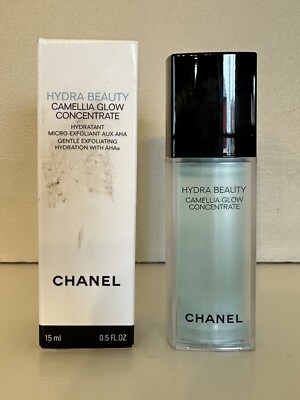 CHANEL Hydra Beauty CAMELLIA GLOW Concentrate Exfoliating Hydration AHAs .5 oz